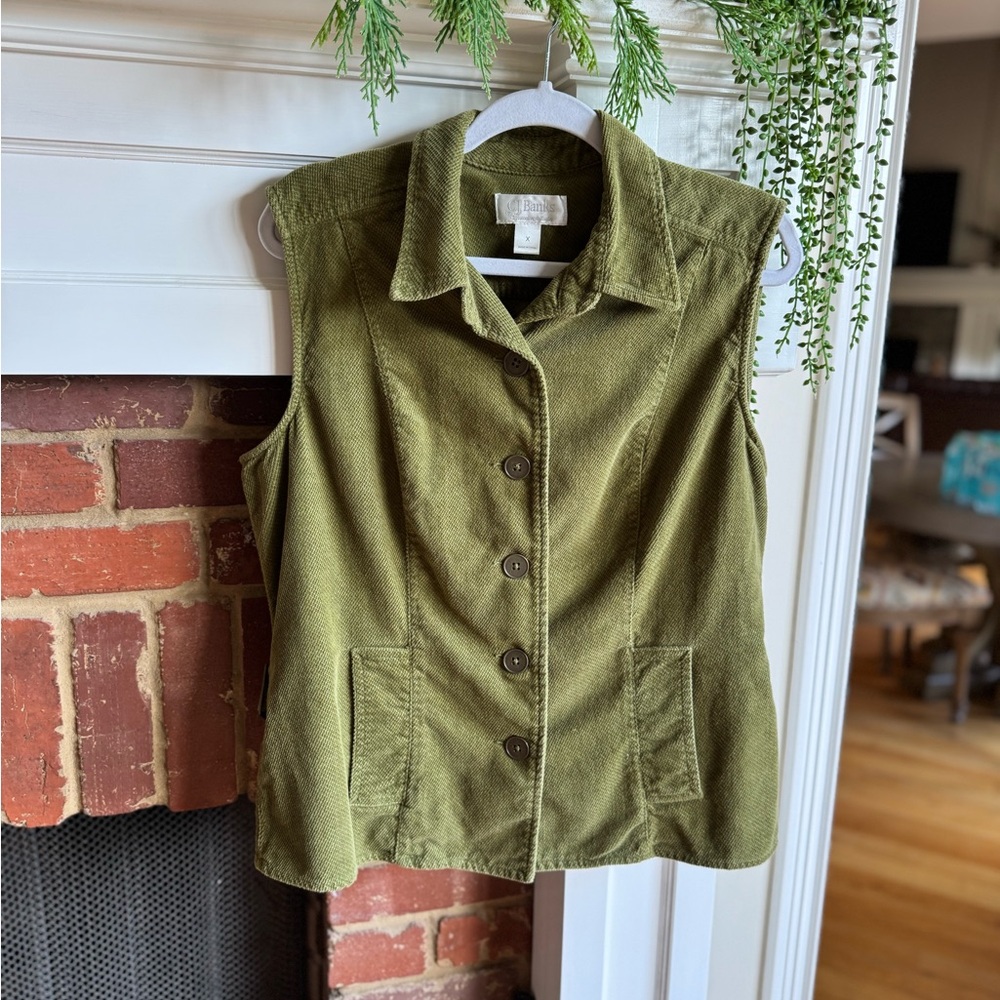 CJ Banks Moss Green Knit Vest